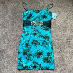 Marciano Turquoise Stone Belt Mini Dress